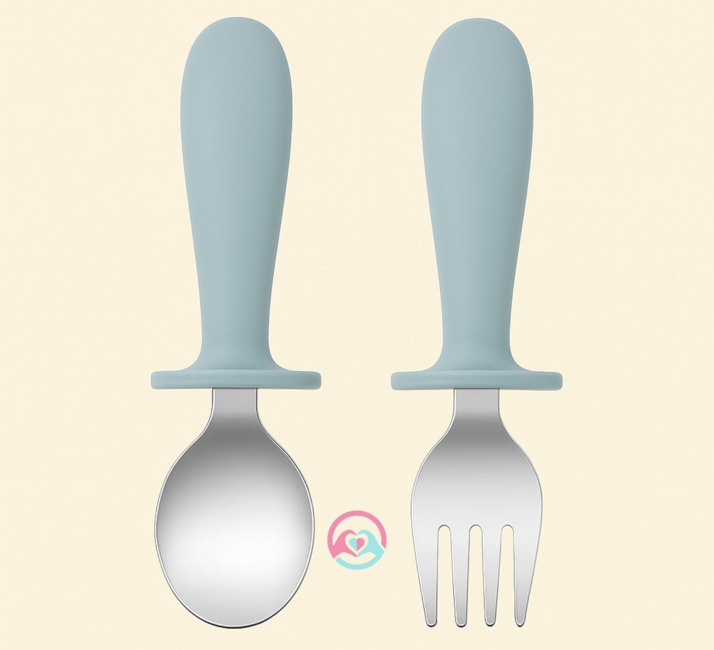 Blue spoon and fork set