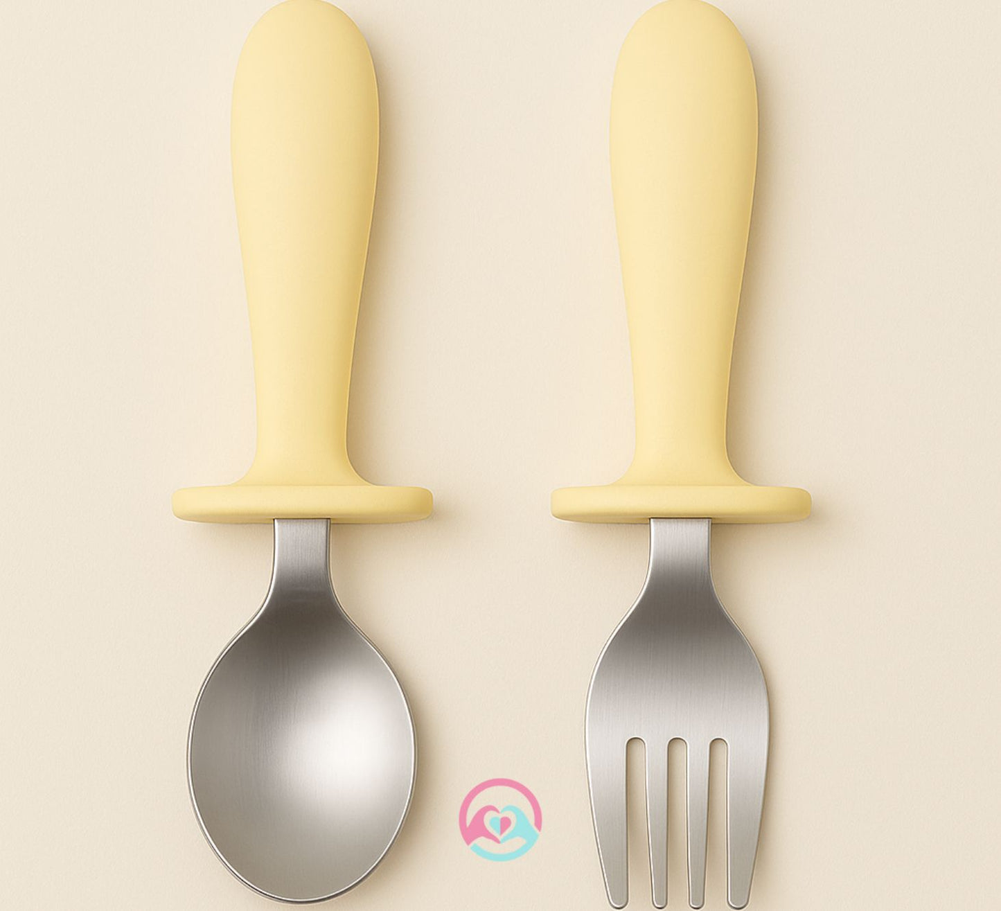 Yellow spoon and fork set 