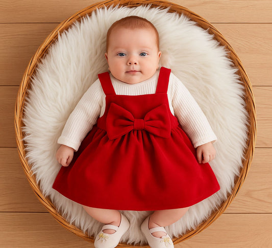 White romper and red dress for kids