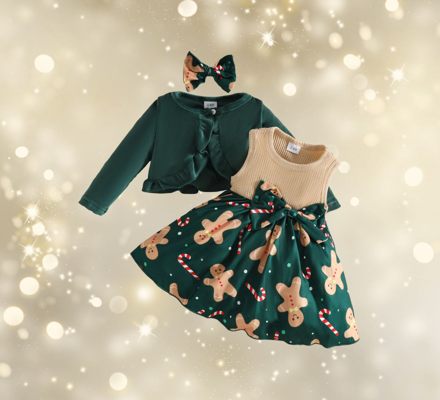 Gingerbread dress with coat and hairband