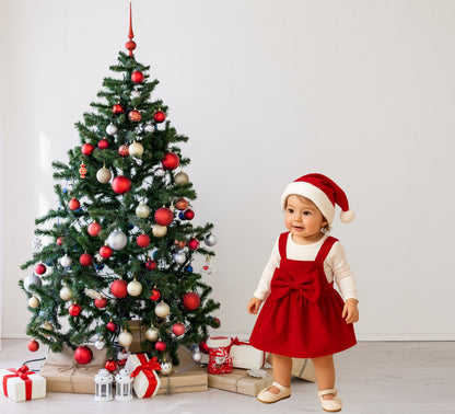 Baby girl christmas outfit white and red