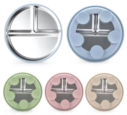 non slip stainless teel plate for babies