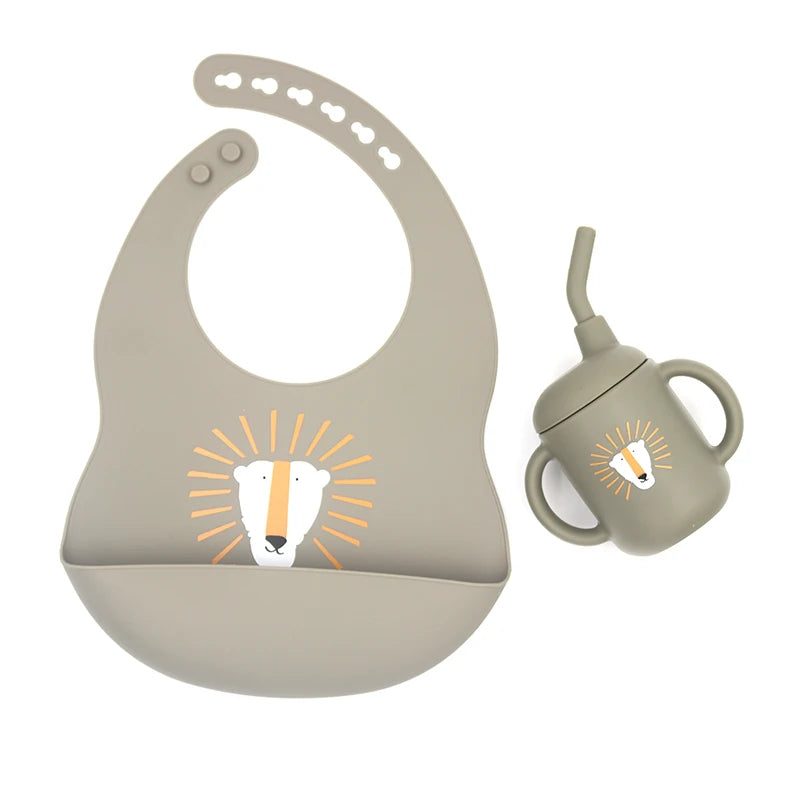 Silicone Bib & Cup Set - Cute and Essential