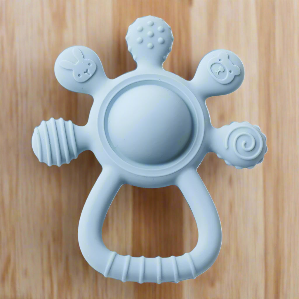 Blue baby silicone teether