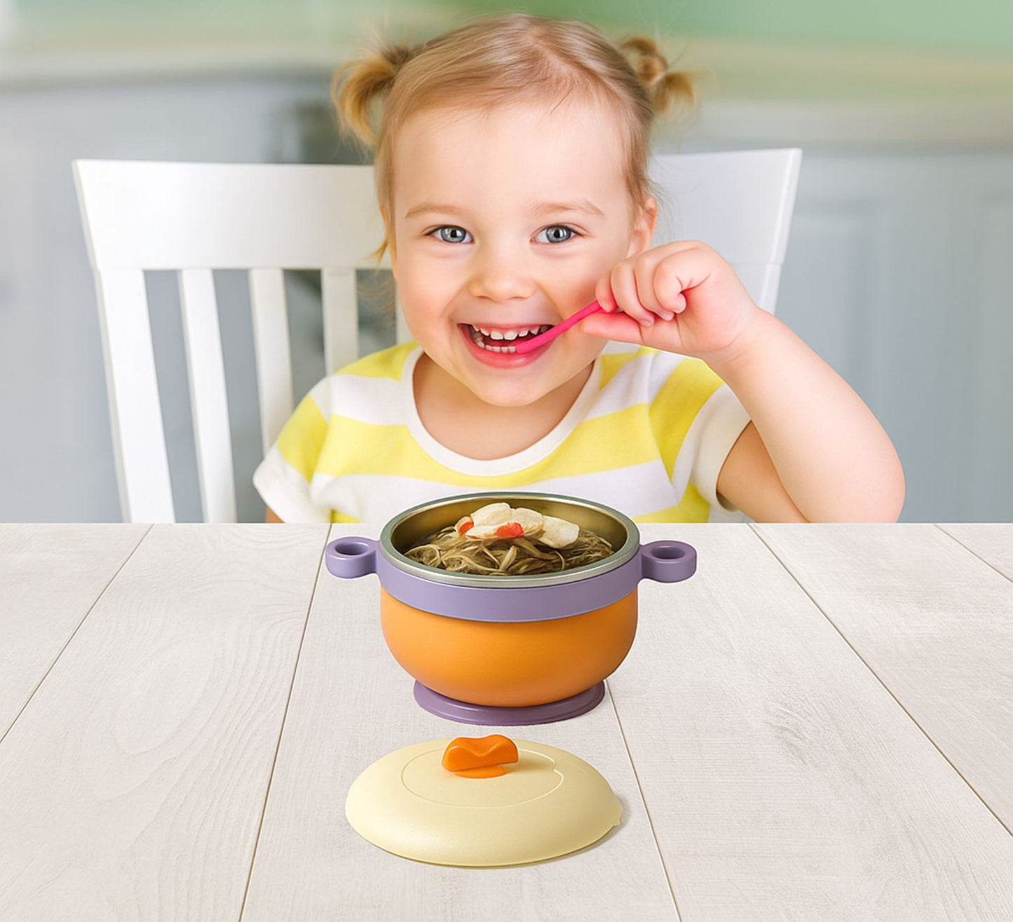 New Warm Bowl for Kids - BPA-free & Perfect for Slow Eaters