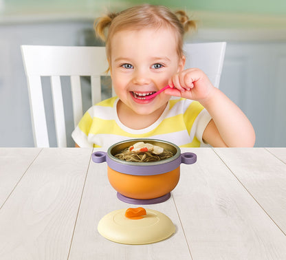 New Warm Bowl for Kids - BPA-free & Perfect for Slow Eaters