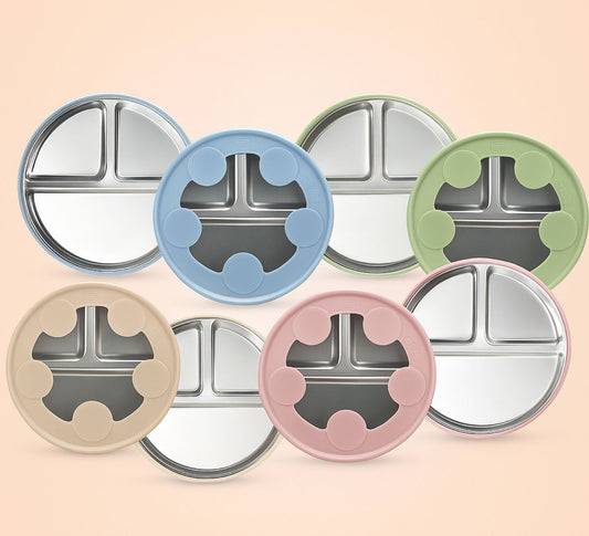 Kids Steel Plate: Stainless + Non-Slip